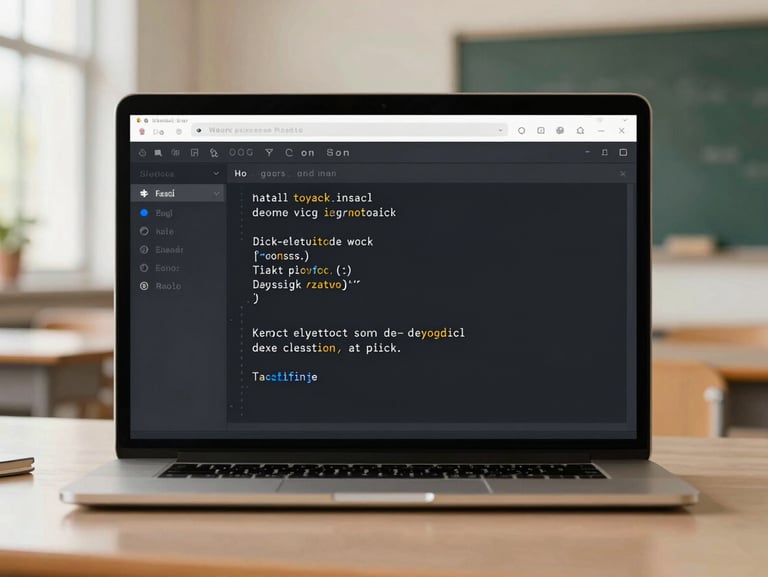 Screenshot of a clean web-based code editor showing a simple neural network text generation script in Dutch, dark mode interface