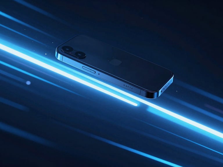 Sleek dark-mode technology photography, abstract glowing data streams representing rapid transactions, deep navy and electric blue accents, cinematic lighting, 35mm
