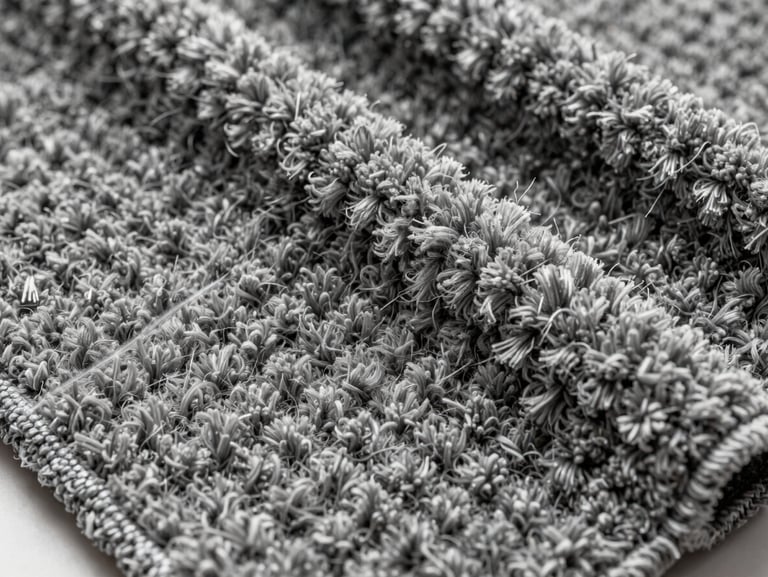 Close-up detail of high-absorption commercial cleaning cloth, showing the high-loft microfiber structure designed for industrial maintenance.