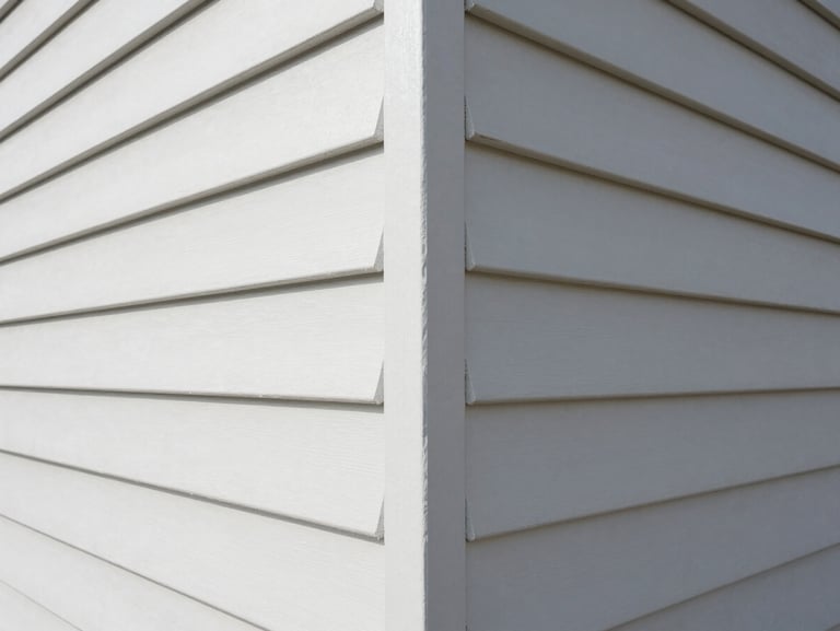 sharp architectural photography, close-up of clean siding joints and heavy-duty fiber cement planks