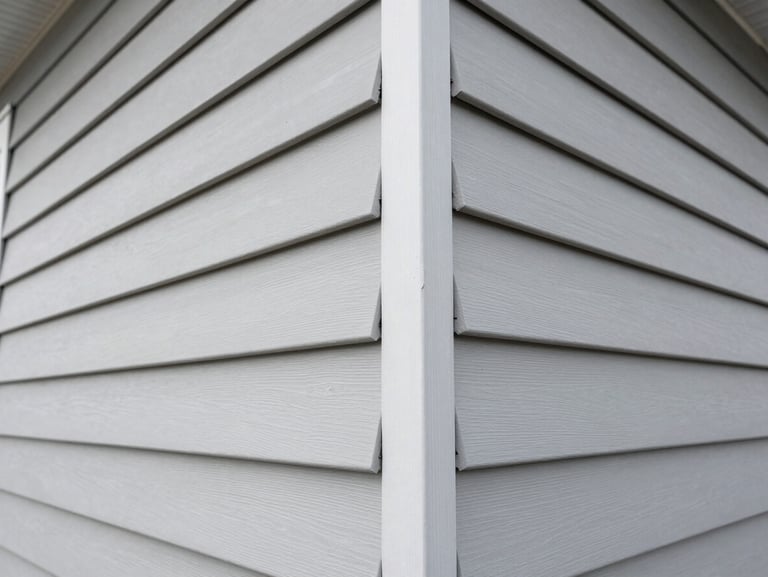 Detailed shot of newly installed architectural siding panels with clean, precise joints on a Calgary home.