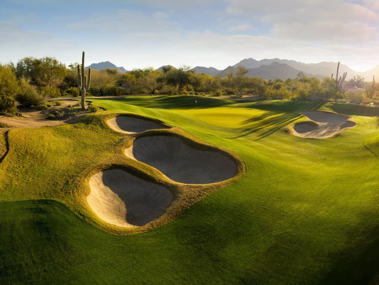 Green on Hole 8 at Grayhawk Golf Club's Raptor Course in Scottsdale, Arizona.