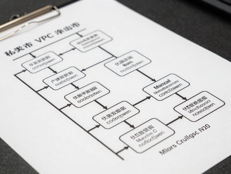 High-fidelity white-on-black system architecture diagram of a private VPC cloud deployment, showing model weight distribution and inference pipelines, sharp lines, technical schematic.