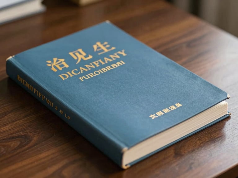 Dignified close-up of physical medical journals and academic insignia on a dark wooden table, soft warm lighting, editorial style.