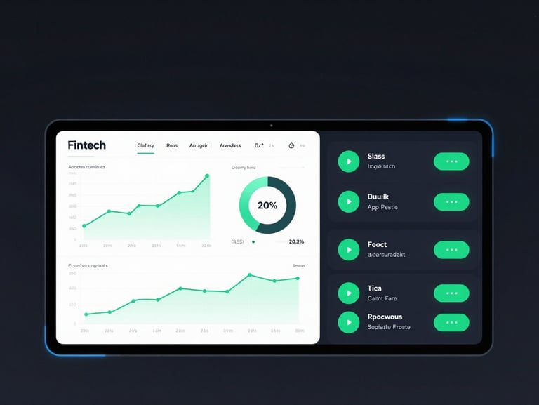 Fintech analytics dashboard screen, clean graphs and cyber green indicators, dark mode, high-contrast minimalist composition.
