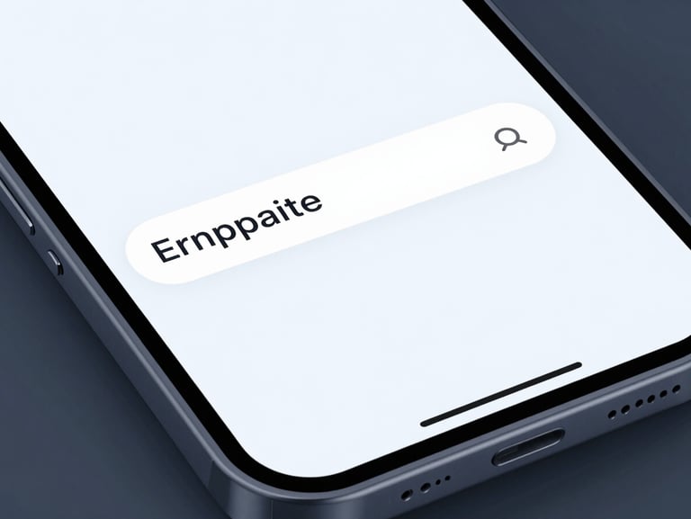 Android device closeup displaying an encrypted messaging interface with clean typography and slate accents