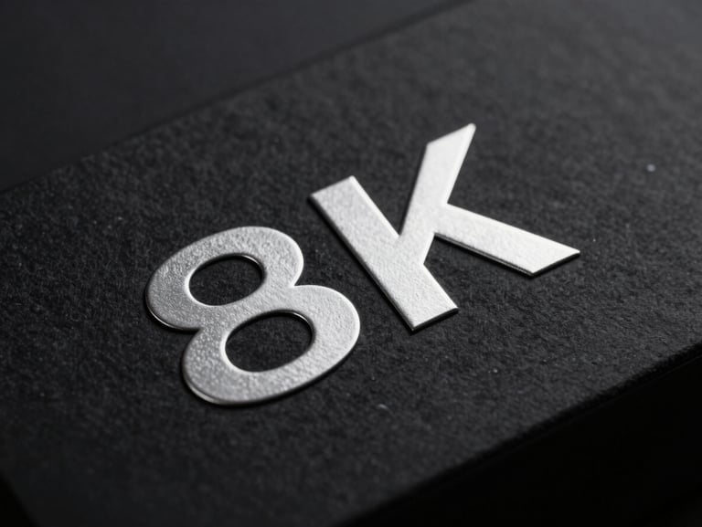 Close-up of premium physical brand packaging, matte black cardstock with embossed metallic silver typography, dramatic shadows, 8k