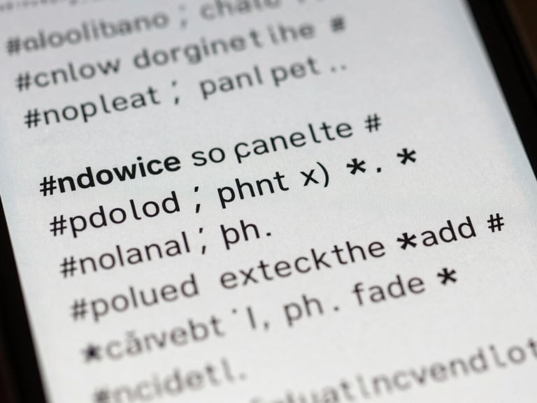 Macro close-up screenshot of clean markdown text formatting inside an Android app, showing hashtags and asterisks in a crisp monospaced font, flat lighting.