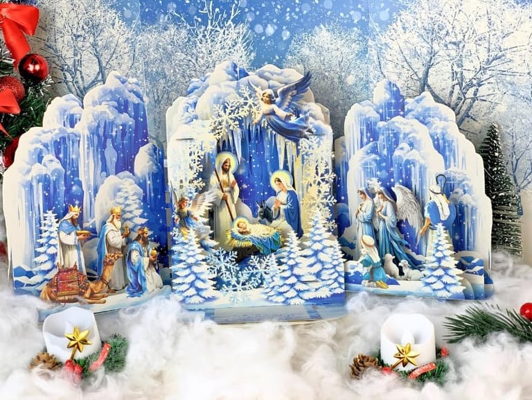 Winter Nativity scene