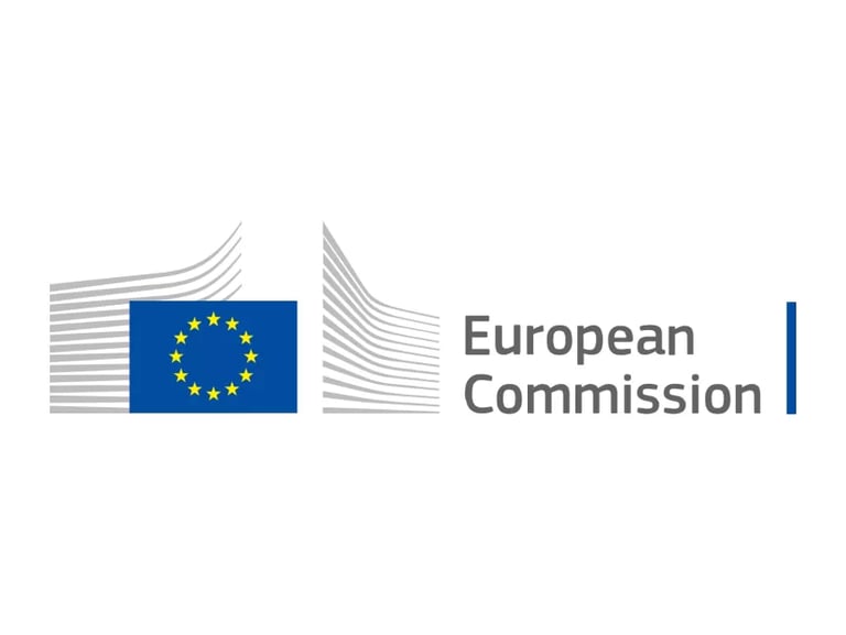a european union flag with the european union flag - european comission logo