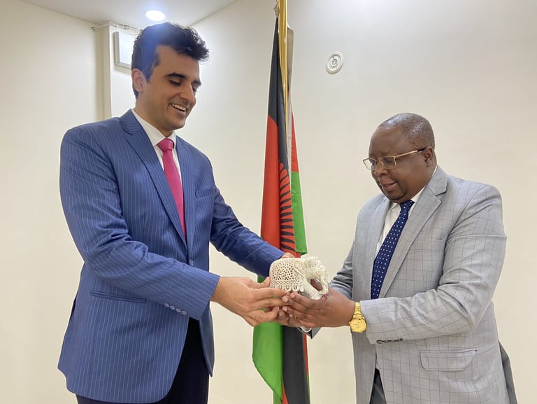 President of Chamber India Mr. Abhinav Balyan with diplomat from Malawi