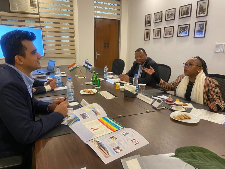 Diplomats from Lesotho at the Chamber India's Secretariat