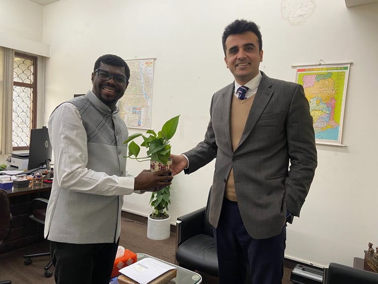 President of Chamber India Mr. Abhinav Balyan with diplomat from Ghana