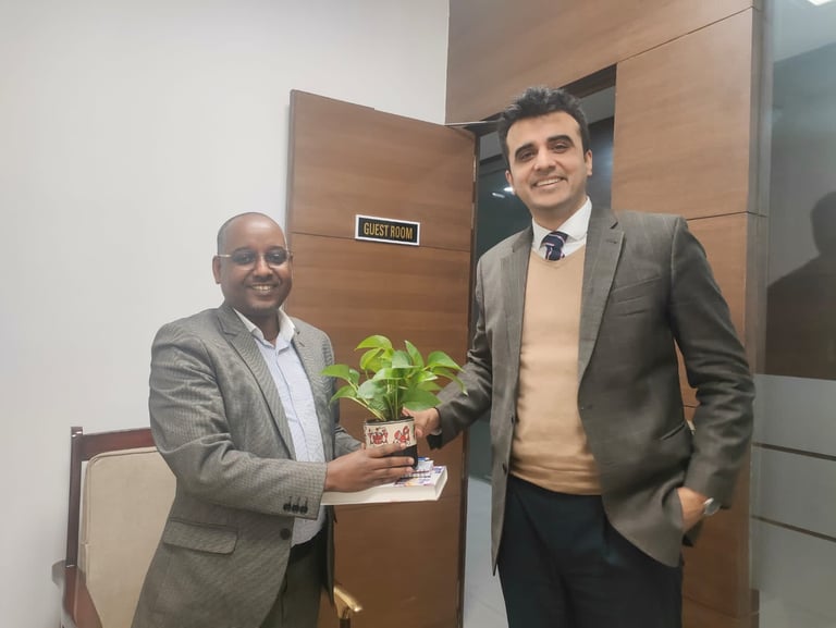President of Chamber India Mr. Abhinav Balyan with diplomat from Ethiopia