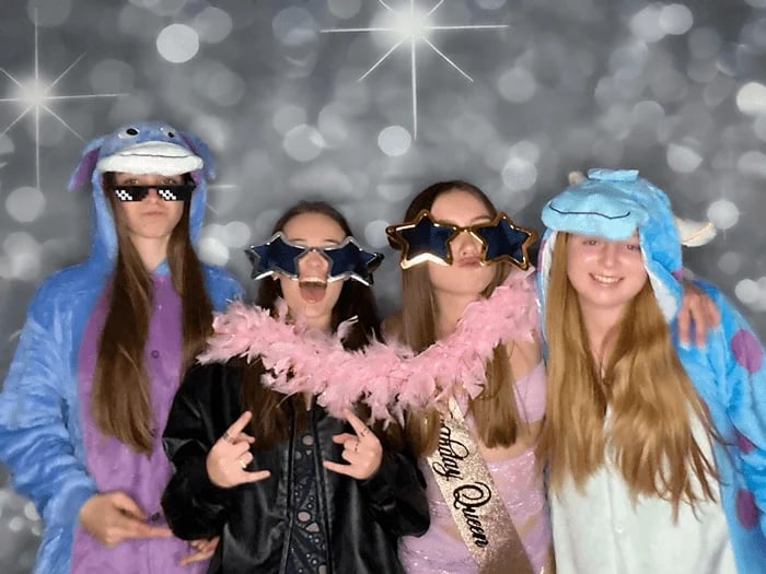 Photo Booth setup for a Silver Dressup in Redlandbay, Redlands - party hire by SweetAz Co.