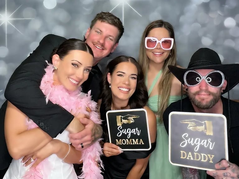 Photo Booth making memories at a Wedding Celebration in Coomera, Gold Coast - party hire by SweetAz Co.