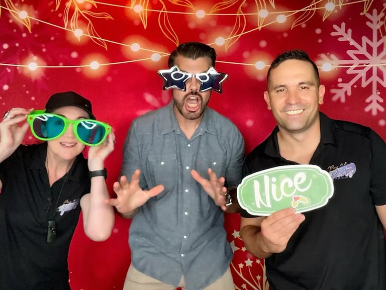 Photo Booth setup for a Xmas Party in Newfarm, Brisbane - party hire by SweetAz Co.