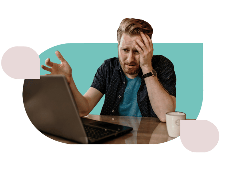 Businessman struggling from his business