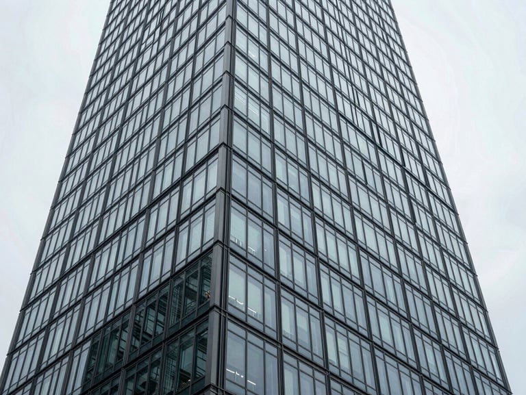 Elegant architectural perspective of M3M St Andrews high-rise tower, highlighting its modern minimalist glass facade.