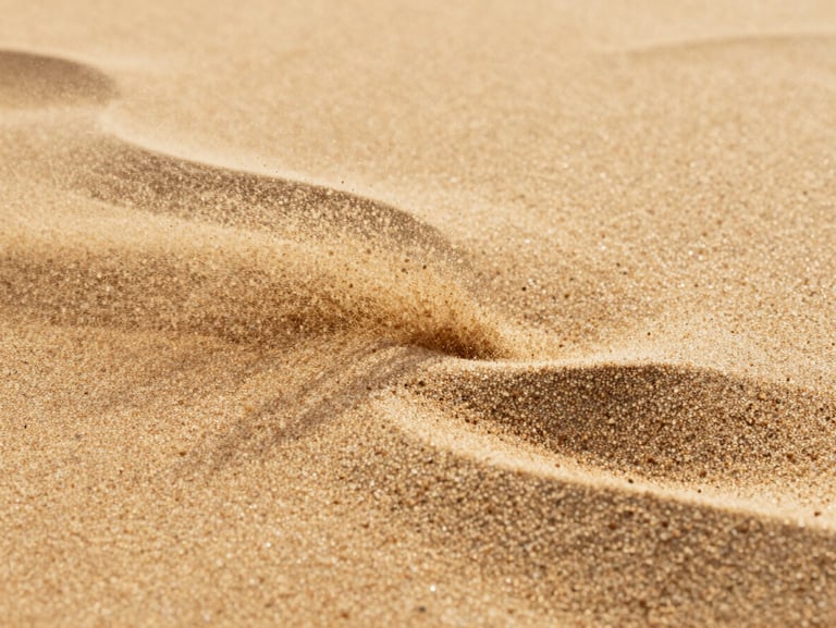 Close-up of a digital texture with flowing organic golden-sand particles reacting to touch, high exposure, clean minimalist lighting