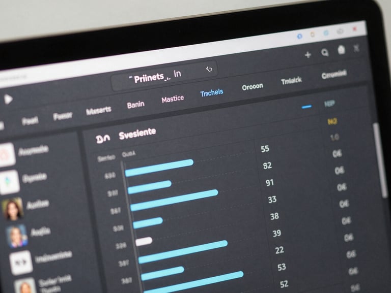Social media analytics interface displaying automated queue status and brand sentiment metrics, clean slate-gray design