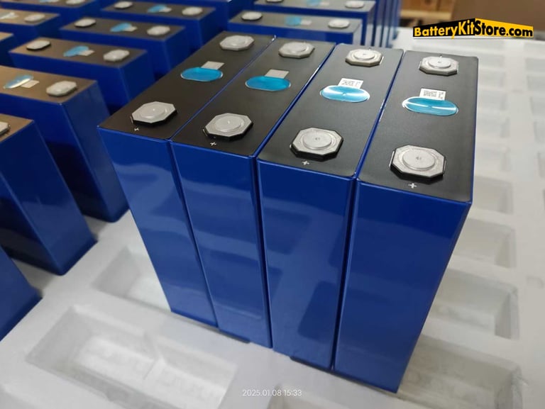 detail of prismatic LiFePO4 battery cells