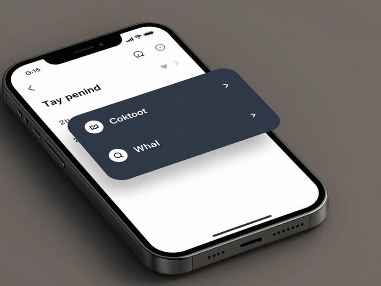 Close-up mockup of a mobile financial application showing a clean transaction flow, soft dark slate UI cards, and realistic drop shadows on a neutral studio background.