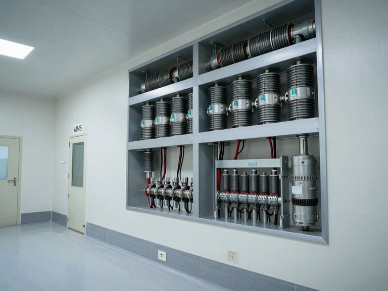 Interior shot of the AIIMS Kashmir facility, featuring clean medical-grade civil construction and heavy-duty electrical installations.