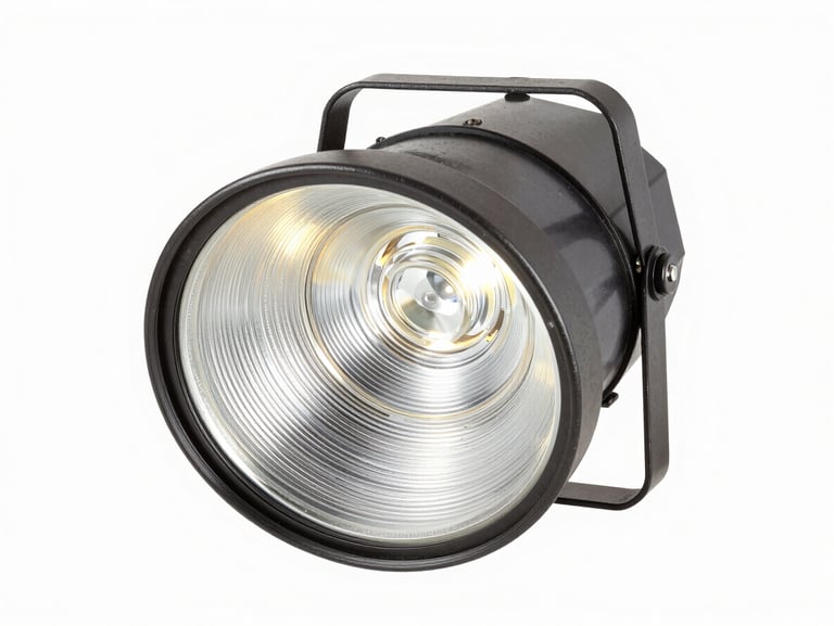 Explosion Proof High Bay fixture on a pure white background, crisp industrial lighting, orthographic view