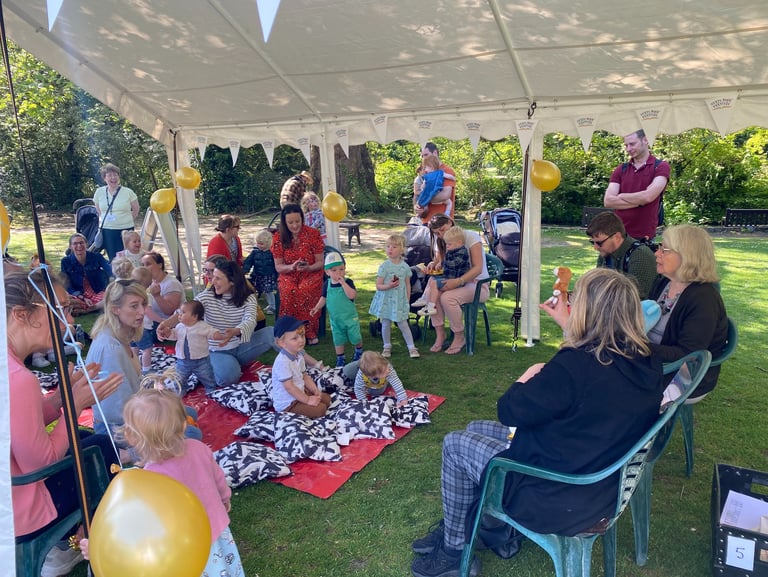Hertford Library lead a storytelling session at Herts Book Festival.