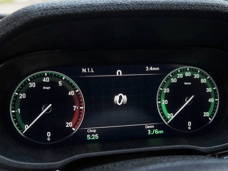 High-contrast dashboard showing technical performance metrics, sharp green charts against a dark grid interface.