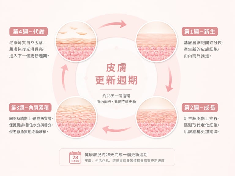 皮膚更新週期示意圖