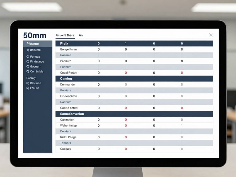 Clean, high-contrast interface mockup of a military unit manning chart, desaturated blues and grays, sharp focus, modern administrative setting, 50mm
