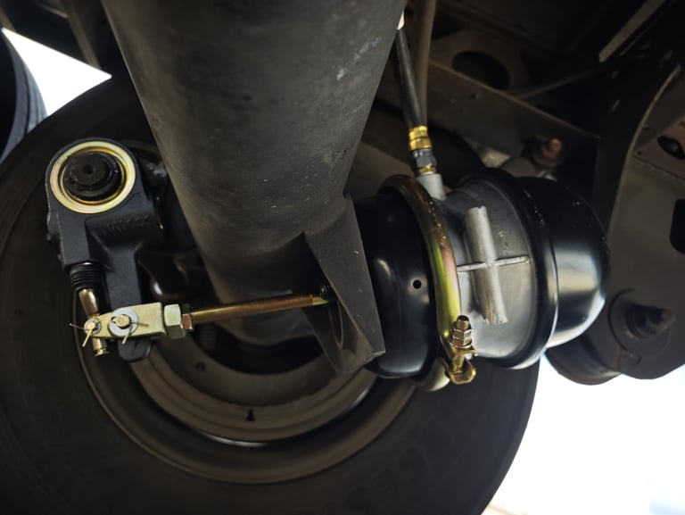 Brake chamber, S-cam,  Slack adjaster replacement
