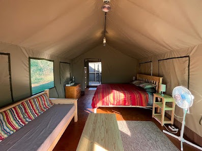 Self catering safari tent accommodation at Albizia camp in Hluhluwe