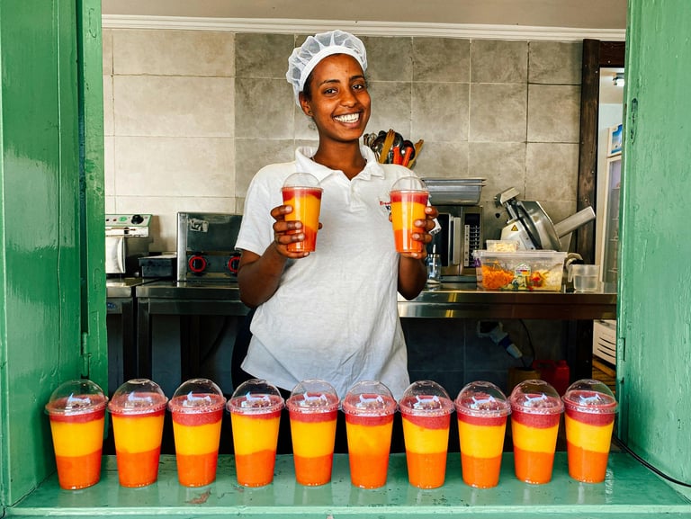 juices in cups