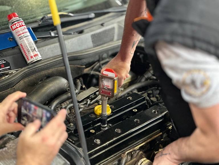 Дијагностика мотор мерење компресија притисок масло сервис во Скопје