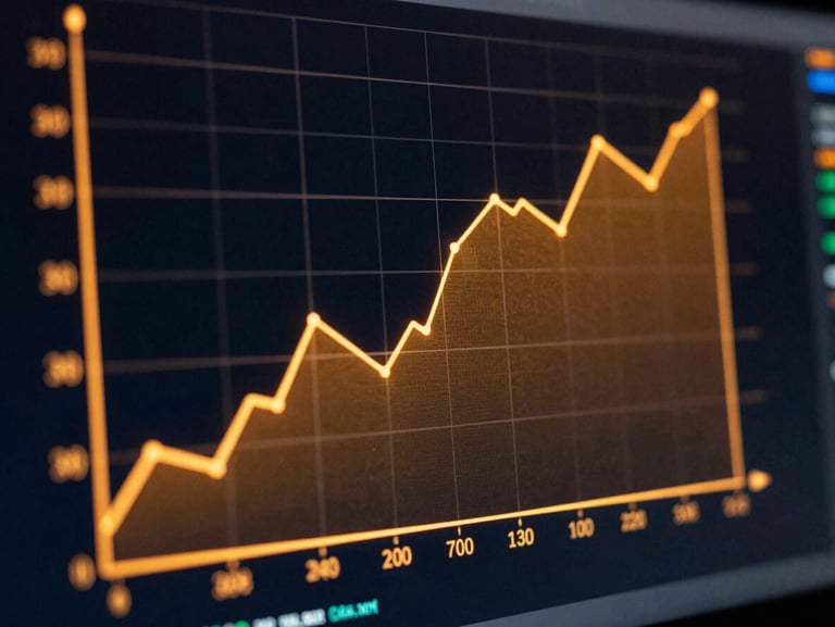 Macro high-contrast visualization of a cyber risk loss exceedance curve on a dark terminal screen, glowing amber vectors, technical grid lines, no human elements.