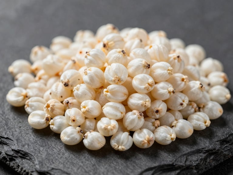 Extreme macro close-up of raw, uncooked Sona Masuri grains on dark slate, high-contrast clinical white light highlighting grain texture.