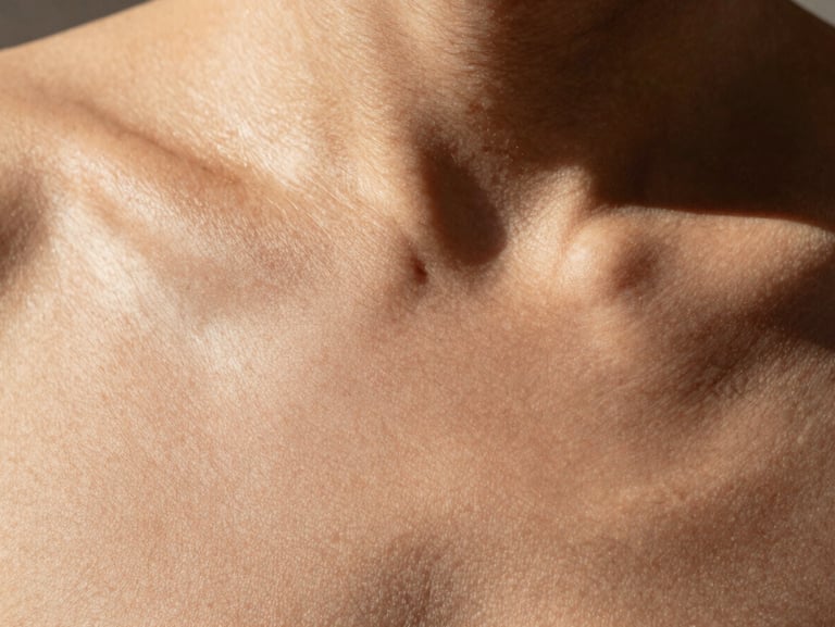 Extreme close-up of skin texture with harsh direct sunlight casting sharp shadows, showing goosebumps and fine lines, high resolution.