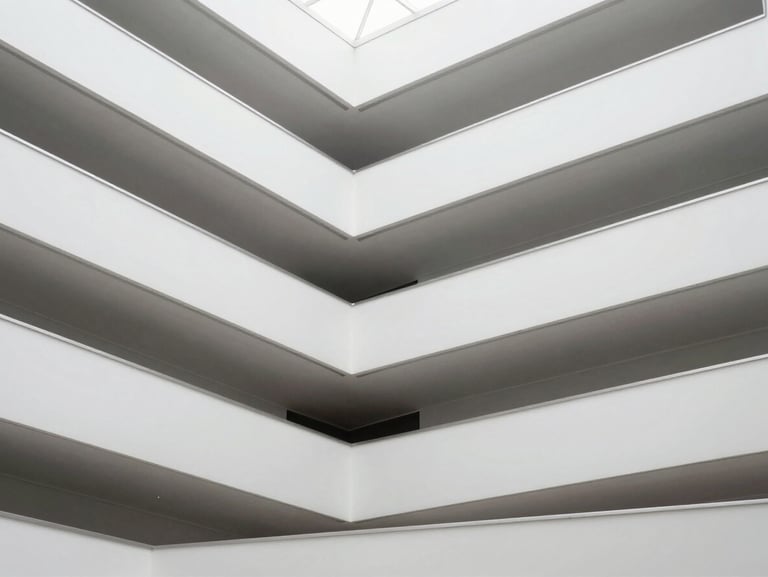Abstract architectural geometry, clean lines, and soft light, representing structured governance and digital infrastructure.