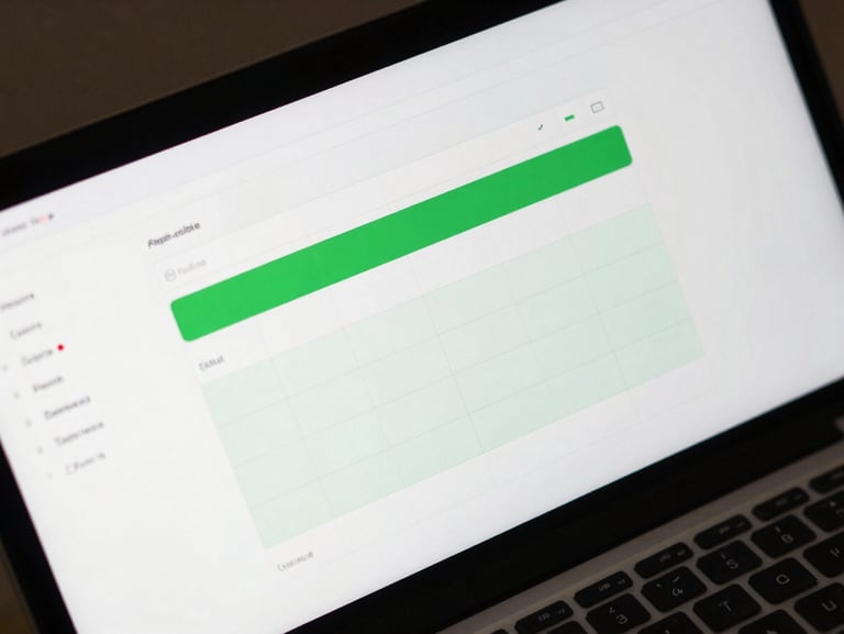 Macro shot of a custom web application UI with precise gridlines and green active states.