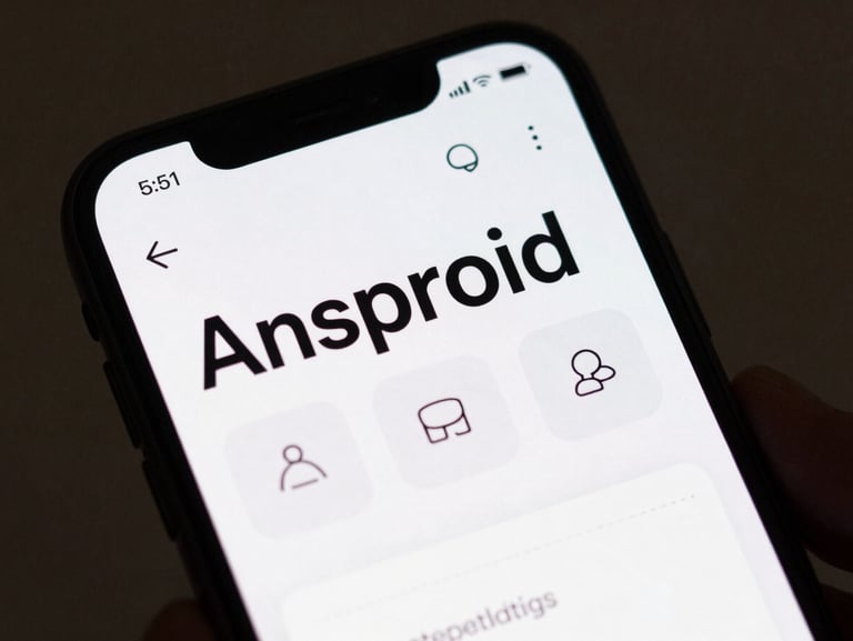 High-fidelity Android mockup of a healthcare application on a smartphone, displaying large typography, simplified navigation, and high-contrast accessibility elements.