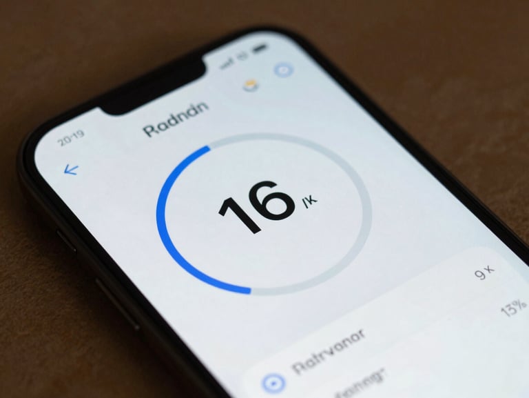 Tight macro shot of an Android screen displaying a minimalist telemetry dashboard, soft natural lighting, high-fidelity UI details.