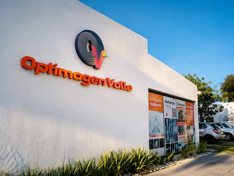 Fachada de Optimagen Valle, centro de diagnóstico por imágenes en Los Chillos