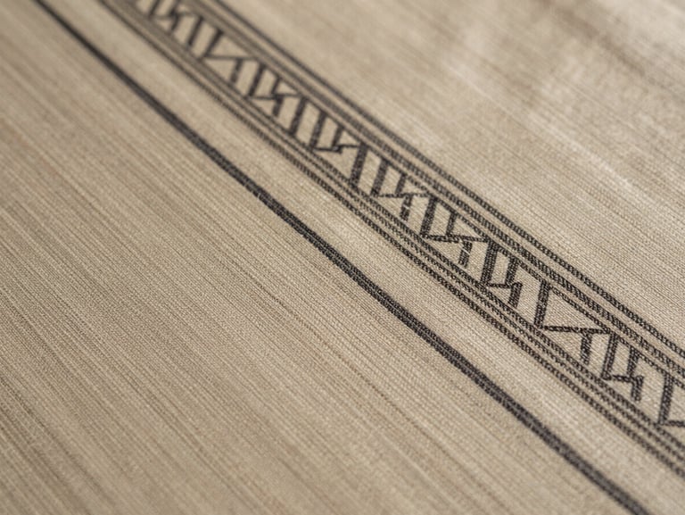 Extreme close-up of pure silk Patan Patola double-ikat textile, showing the mathematical precision of intersecting warp and weft threads under soft, directional daylight.