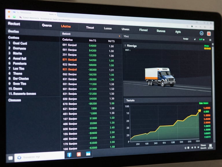 Tight screenshot of a clean local service dispatch dashboard, displaying incoming call tracking metrics, active service truck routes, and positive revenue trend lines.