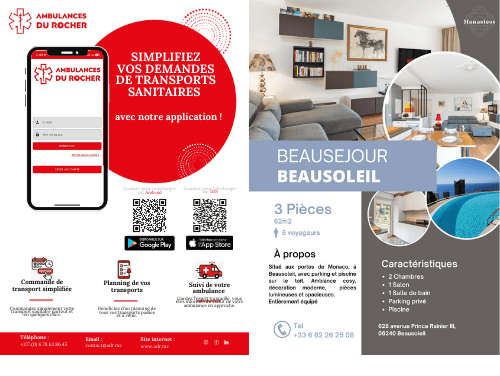 plaquettes de presentation ambulances du rocher et manasteos