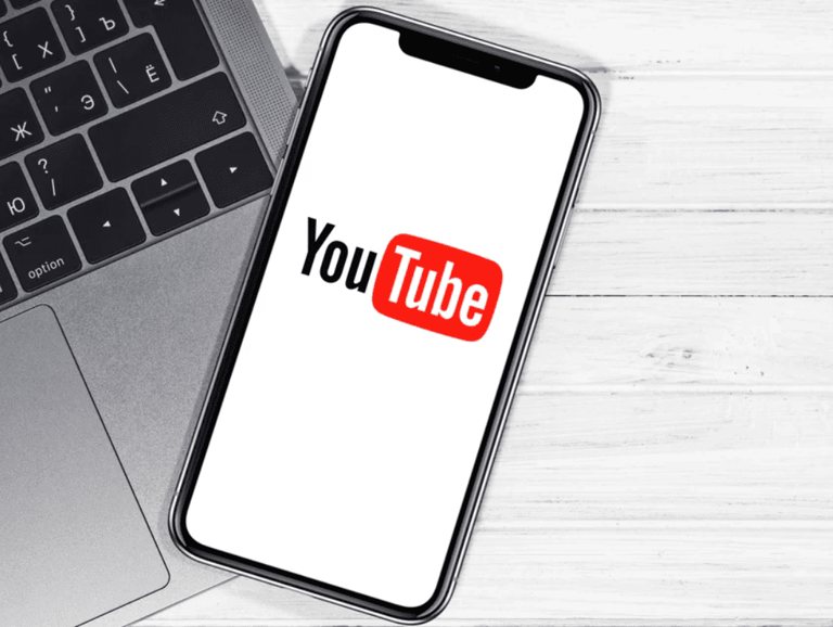 YouTube logo on mobile