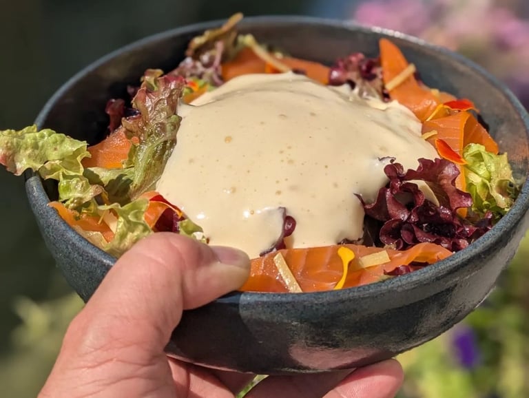 salade avec truite fumée